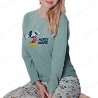 بلوز آستین بلند دخترانه میکی سبز