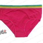 شورت نخی سایز بزرگ ۳XL کش پهن رنگین کمانی صورتی
