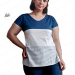 تیشرت نخ پنبه ای اسپرت سپیدار سورمه ای
