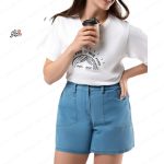 شلوارک جیب دار جین کاغذی
