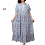 پیراهن نخی عروسکی جواهر خنک و تابستونی (بدون آبرفت)