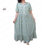 پیراهن نخی عروسکی جواهر خنک و تابستونی (بدون آبرفت)