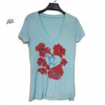 تیشرت نخ پنبه ای وارداتی گل اسمال آبی