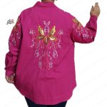 رویه شومیز گلدوزی پرنسا سرخابی