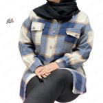 شکت پشمی چهارخونه سورمه ای روشا