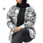 شکت پشمی چهارخونه توسی مشکی روشا