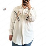 شومیز گلدوزی وارداتی درنا سفید