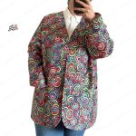 تک کت کوکدوزی کتان طرح دایره