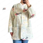 تک کت کوکدوزی کتان طرح پرنده عشق