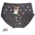 شورت نخی سایز لارژ طرح خرگوش ریزه توسی تیره