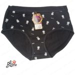 شورت نخی سایز لارژ طرح خرگوش ریزه مشکی