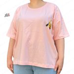 تیشرت قواره دار نخ پنبه سگ پولوتو صورتی کمرنگ