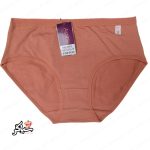 شورت نخی سایز مدیوم طرح گل کادری نارنجی