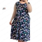 پیراهن نخی حلقه ای ساحلی زنانه خنک و تابستونی (بدون آبرفت) فیلی