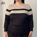 بلوز بافت وارداتی اروپایی سایز بزرگ دخترانه ساده مشکی