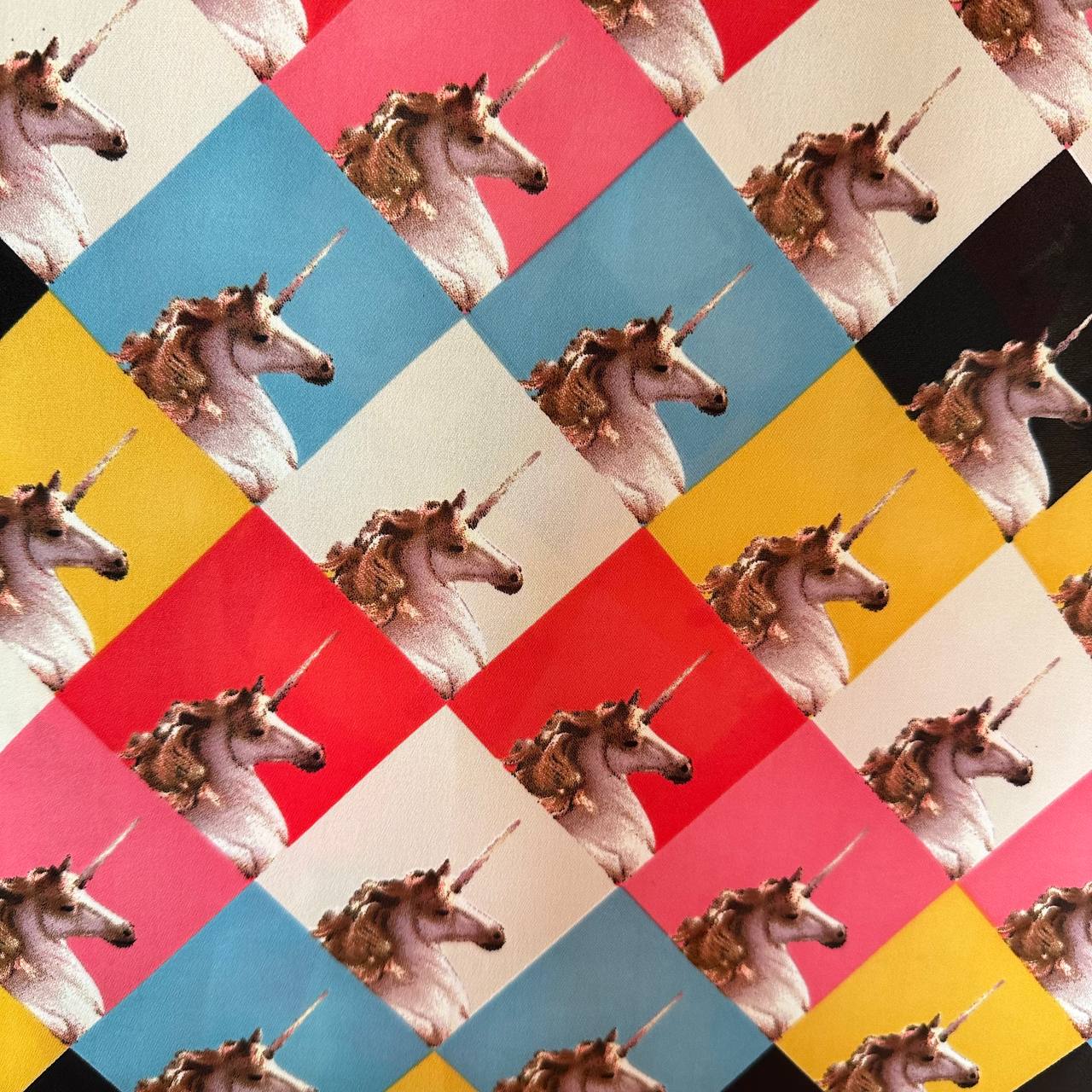 شومیز سایز بزرگ دخترانه آستین بلند سرشانه پاپیونی اسب تک شاخ - تصویر 6