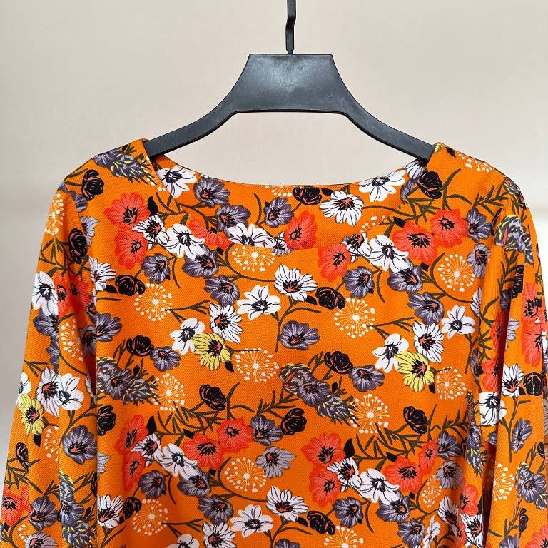 شومیز سایز بزرگ دخترانه آستین پاپیونی نارنجی - تصویر 6