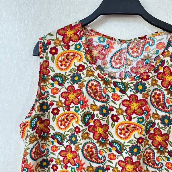 پیراهن نخی حلقه ای ساحلی زنانه خنک و تابستونی (بدون آبرفت) گلدار - تصویر 3
