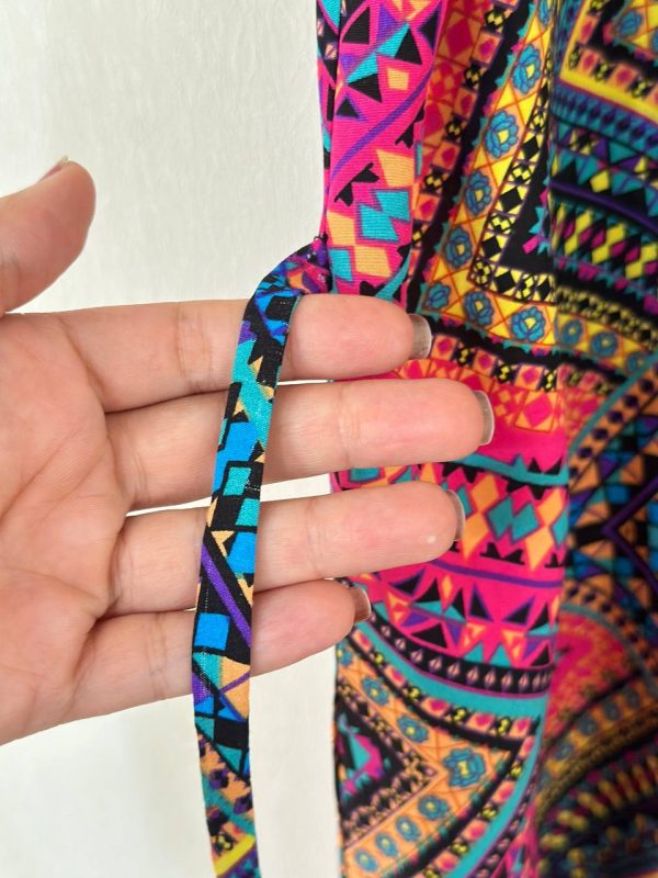 پیراهن نخی حلقه ای ساحلی زنانه خنک و تابستونی (بدون آبرفت) رنگی رنگی - تصویر 3