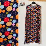 پیراهن نخی حلقه ای ساحلی زنانه خنک و تابستونی (بدون آبرفت) سورمه ای لبخند