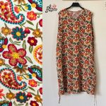 پیراهن نخی حلقه ای ساحلی زنانه خنک و تابستونی (بدون آبرفت) گلدار