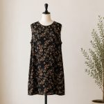پیراهن نخی حلقه ای ساحلی زنانه خنک و تابستونی (بدون آبرفت) مشکی