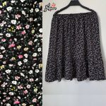 دامن نخی گلدار پایین چین دار خنک و تابستونی (بدون آبرفت) مشکی
