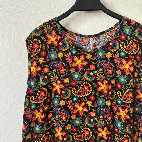 پیراهن نخی حلقه ای ساحلی زنانه خنک و تابستونی (بدون آبرفت) گلدار شاد - تصویر 2