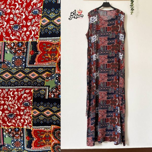 پیراهن نخی حلقه ای ساحلی زنانه خنک و تابستونی (بدون آبرفت) طرح سنتی