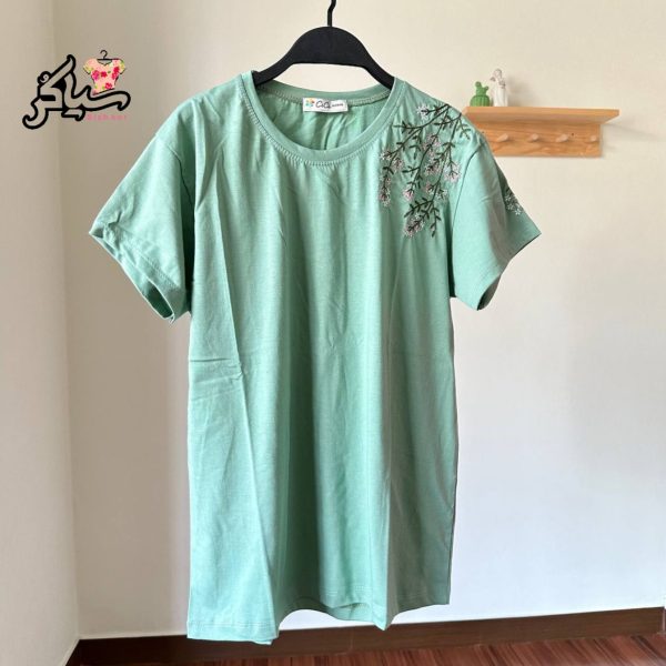 تیشرت سرشانه گلدوزی دخترانه - تصویر 5