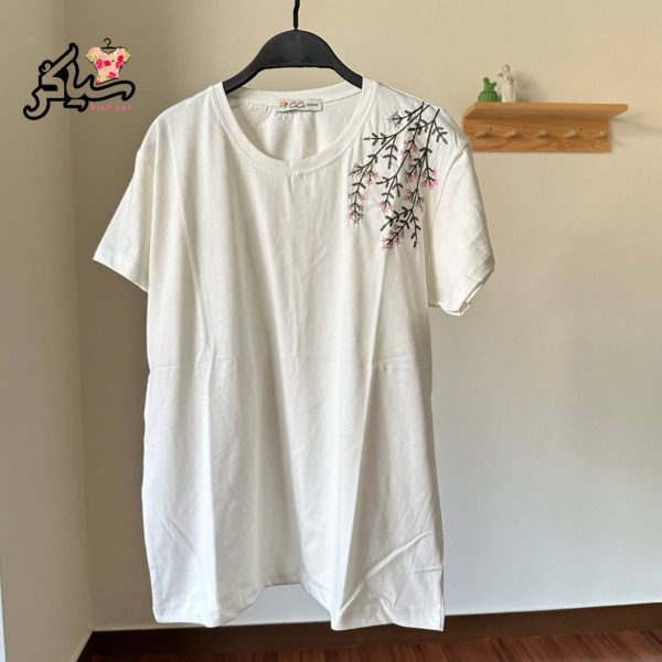 تیشرت سرشانه گلدوزی دخترانه - تصویر 4