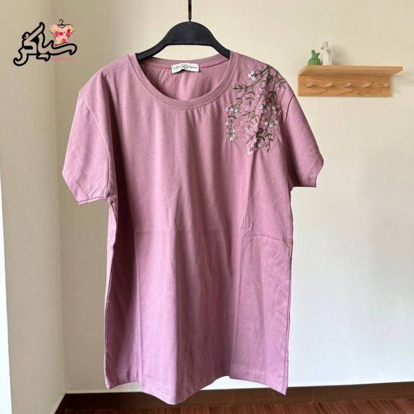 تیشرت سرشانه گلدوزی دخترانه - تصویر 3