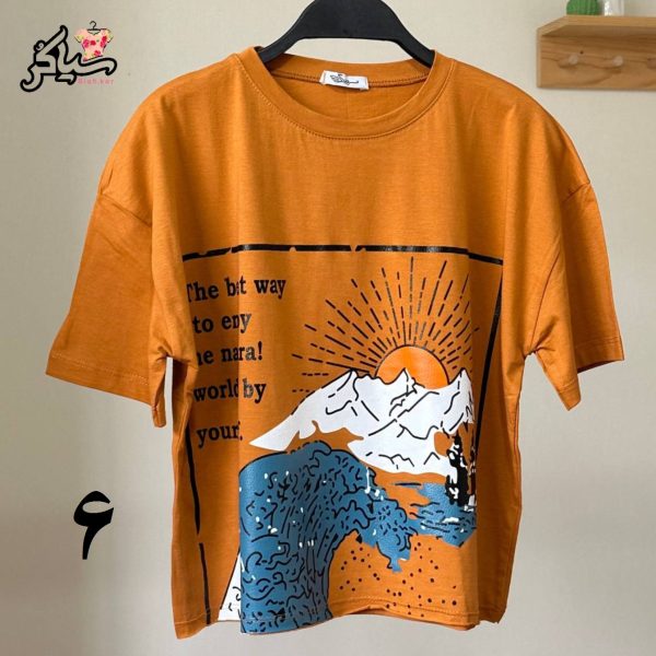 تیشرت کراپ دخترانه موج دریا - تصویر 4