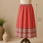 دامن حریر آستردار خنک و تابستونی نارنجی