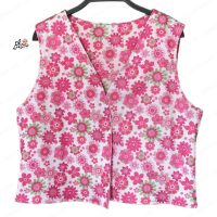 جلیقه نخی دو لایه صورتی