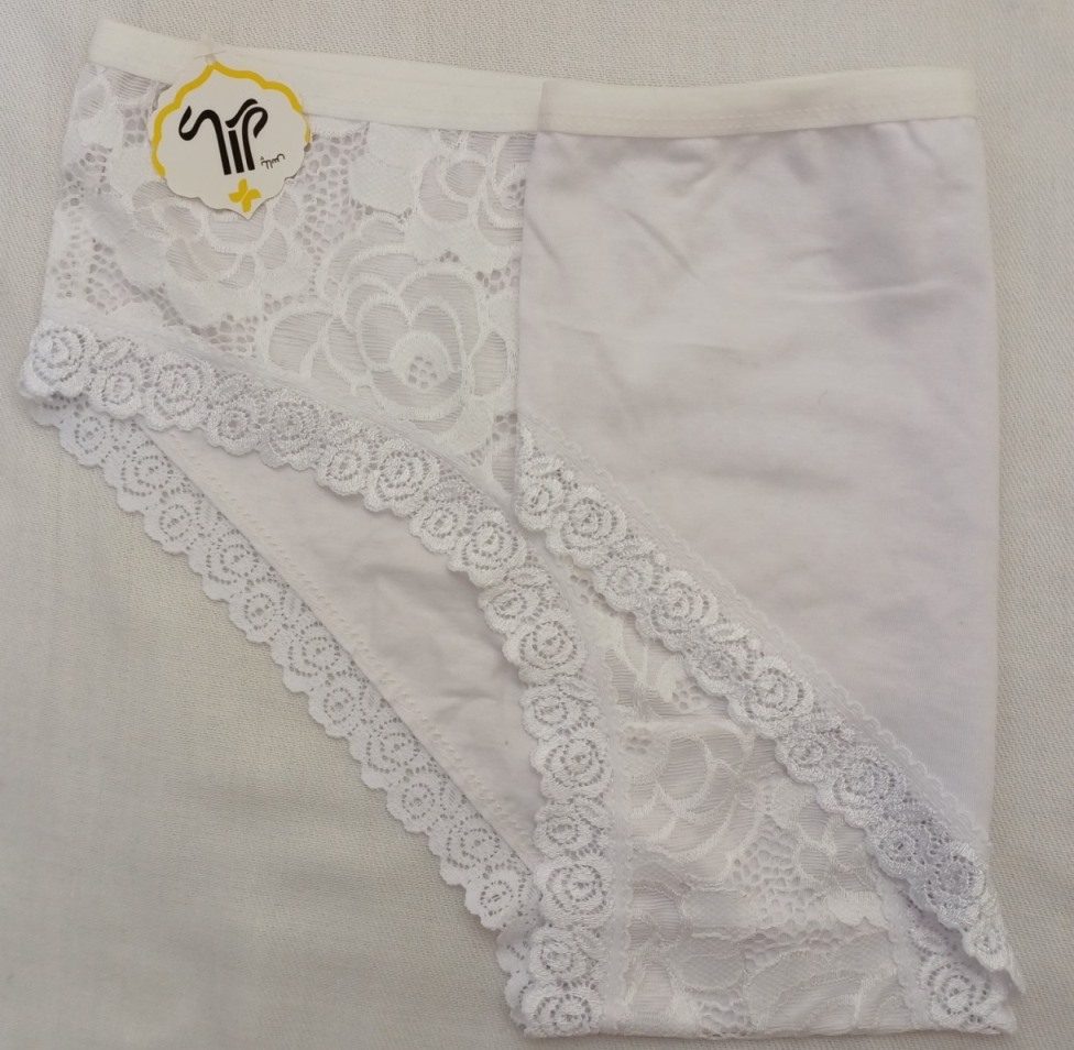 شورت سایز بزرگ ۳xl نخی گیپور سفید - تصویر 3