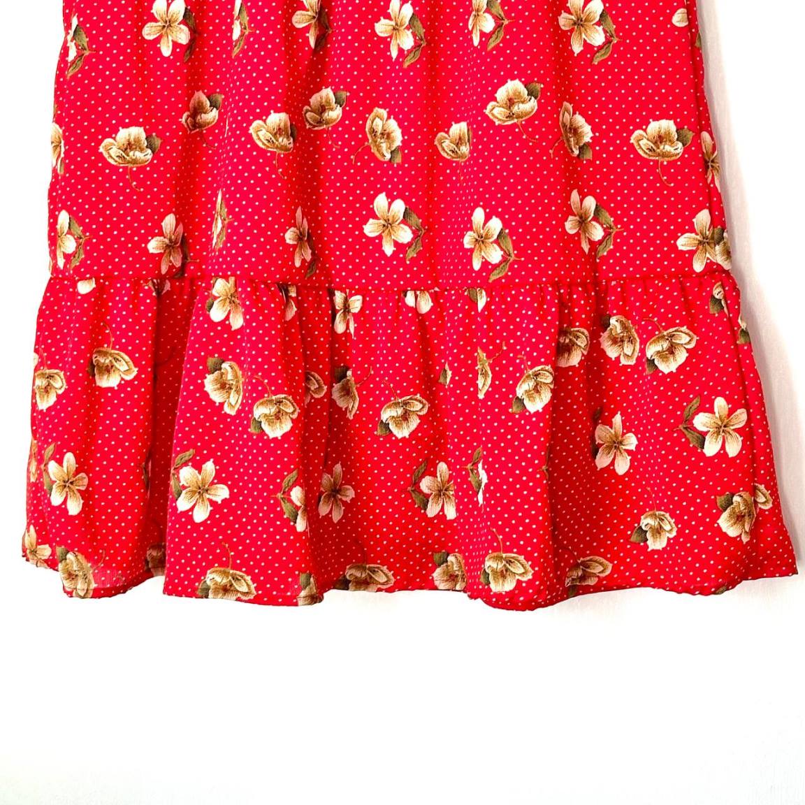 دامن چیندار خنک و تابستونی قرمز - تصویر 2