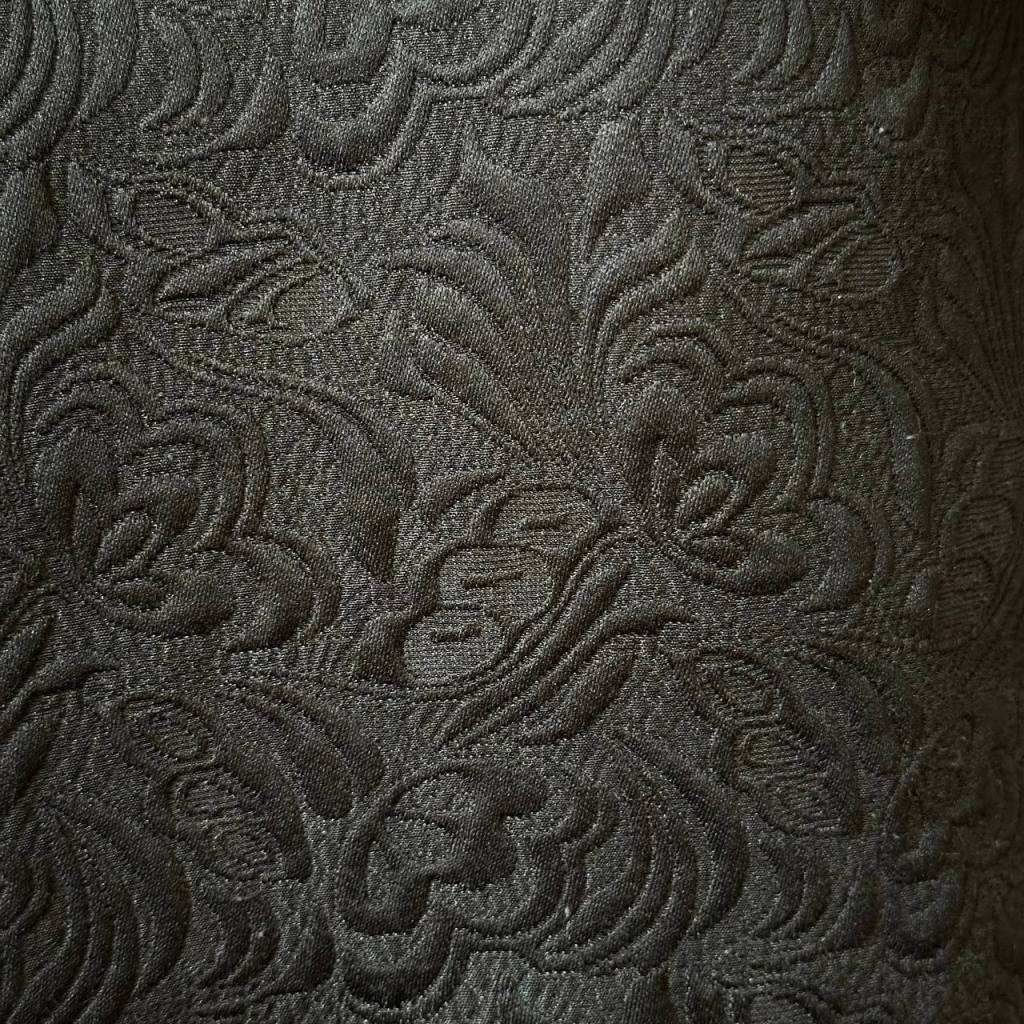 مانتو کتی ژاکارد سایز بزرگ مشکی گل - تصویر 4