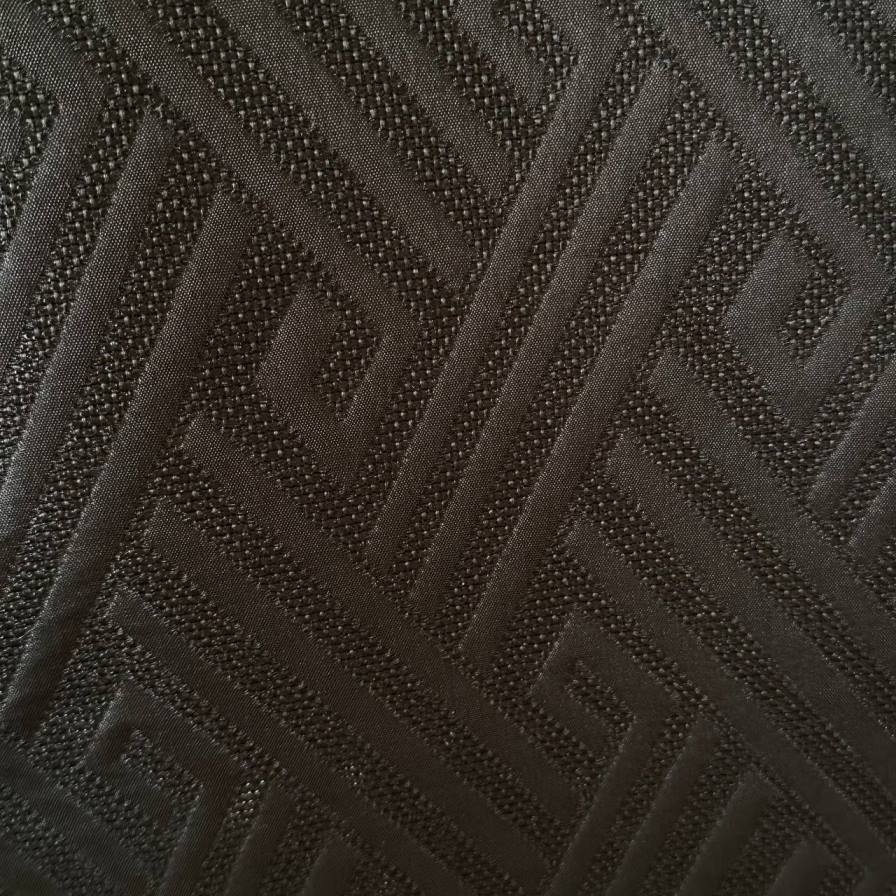 مانتو کتی ژاکارد سایز بزرگ مشکی خط - تصویر 2