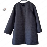 مانتو کتی ژاکارد سایز بزرگ مشکی خط