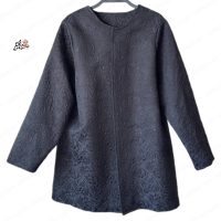 مانتو کتی ژاکارد سایز بزرگ مشکی گل