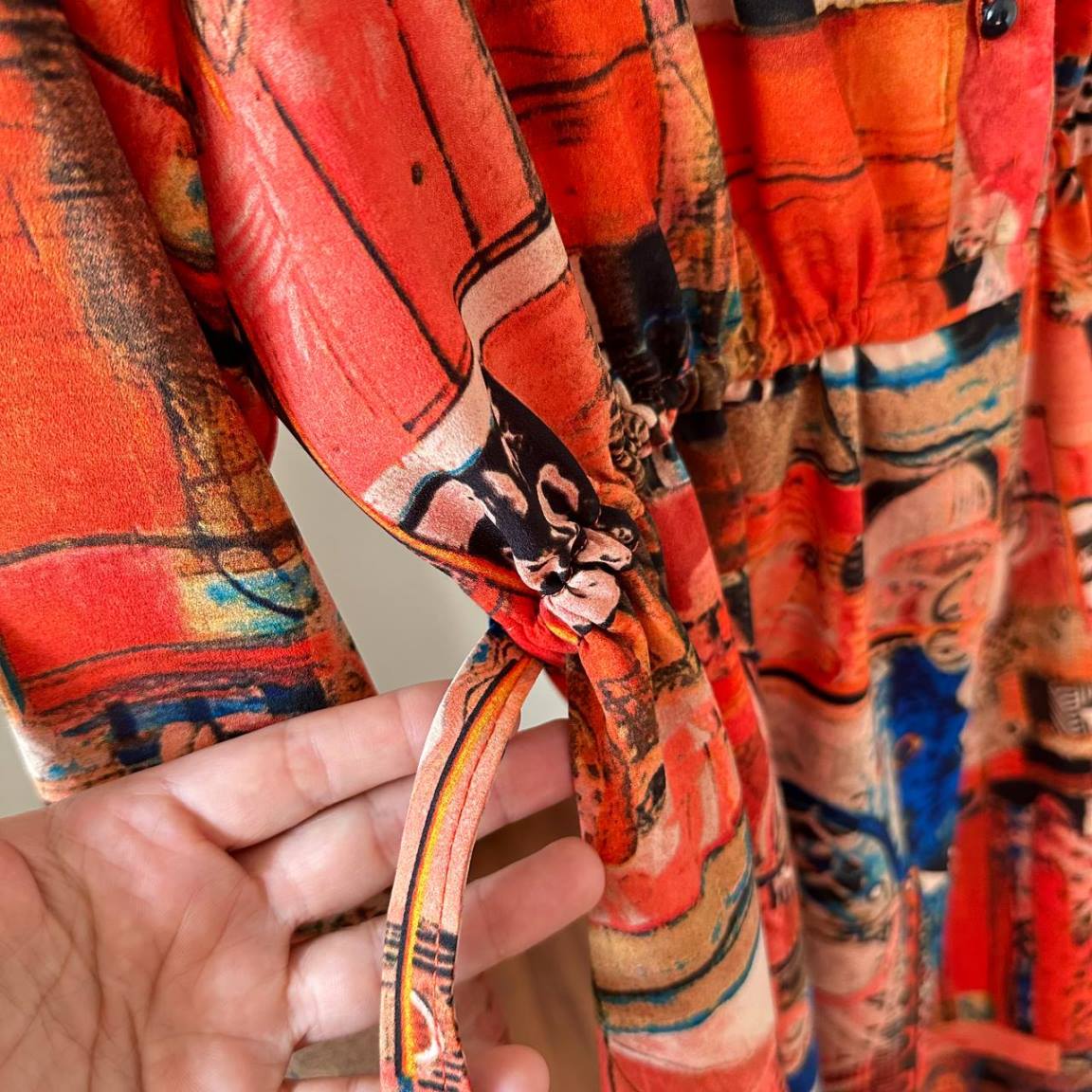 پیراهن سایز بزرگ آستین بلند مناسب شیردهی - تصویر 4