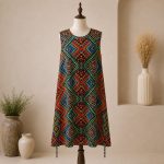پیراهن نخی حلقه ای ساحلی زنانه خنک و تابستونی (بدون آبرفت)
