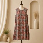 پیراهن نخی حلقه ای ساحلی زنانه خنک و تابستونی (بدون آبرفت) پلنگی
