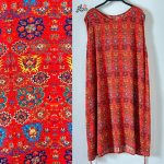 پیراهن نخی حلقه ای ساحلی زنانه خنک و تابستونی (بدون آبرفت) نارنجی