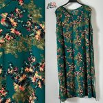 پیراهن نخی حلقه ای ساحلی زنانه خنک و تابستونی (بدون آبرفت) سبز